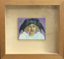 Fabrizio RICCARDI (1942) - Donna con cappello, olio su tavola