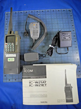 ICOM IC-W21AT DUAL BAND HANDHELD VHF / UHF HAM RADIO W/ HM-75 MORE  Parts/Fix 