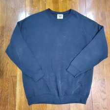 Vintage Lee Heavyweight Black Size XL Pullover Sweatshirt Distressed Blank USA