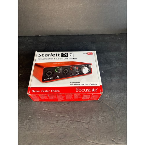 Focusrite Scarlett 2i2 2nd Gen USB Audio Interface Red 2-in/2-out Recording Box