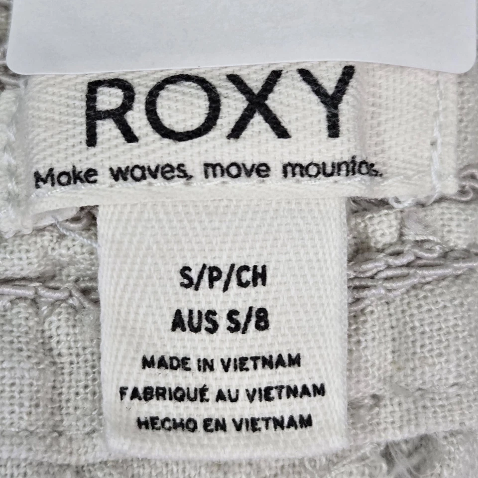 Pantalones de mujer Roxy S beige abuela costera 30" entrepierna Foto 3 de 4