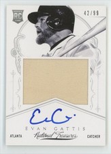 Evan Gattis 2013 Panini National Treasures RC Auto /99 Jersey #322 Atlanta