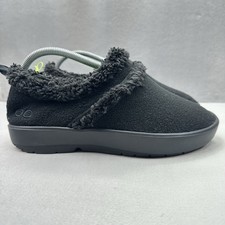 OOFOS OOcoozie Womens Sz  10 Slippers BlackFleece Mule Comfort Recovery Slip On