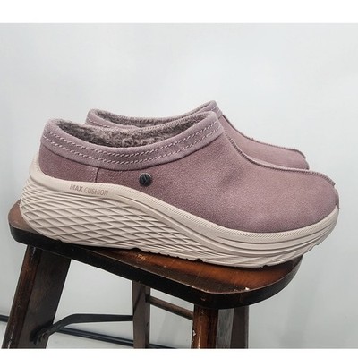 Skechers Max Cushion Slip-On Suede Comfort Shoes Size 10 Mauve