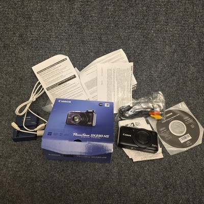 Canon PowerShot SX230 HS Black 12.1 MP Digital Camera 14x Zoom GPS Full HD