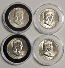4 x 1954-S Franklin Half Dollars Choice-Gem BU