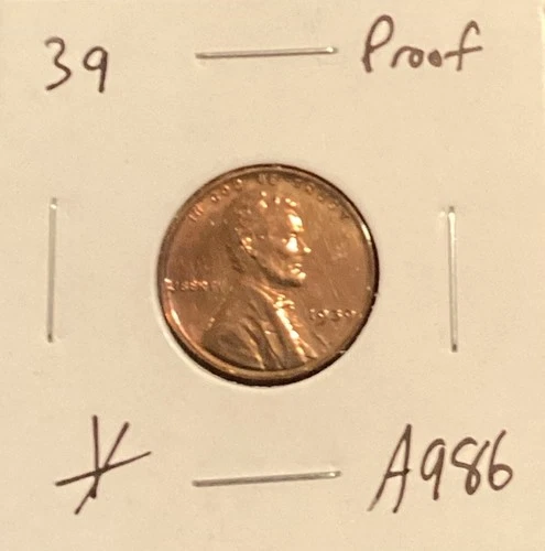 1939 Lincoln Wheat Cent, Red, BU PROOF, Free Ship
