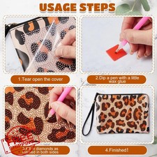 Geyoga 2pc Diamond Painting Purses 5D DIY Handbag Wristlet Clutch Bag Gift
