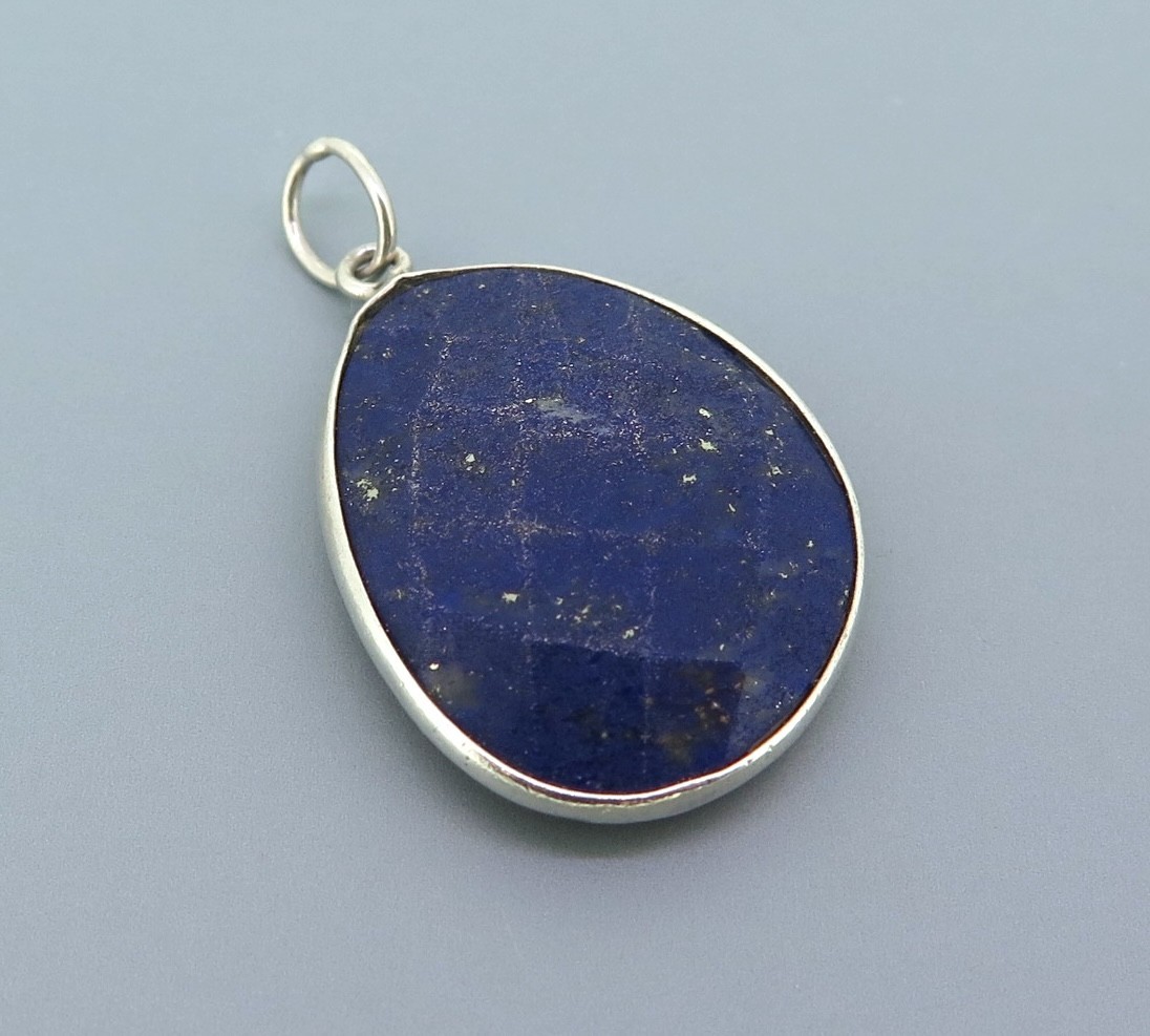 Vintage Lapis Lazuli Sterling Silver Pendant