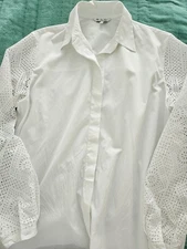 Loro Piana Women's White Shirt Size 44 100% Cotton Made In Italy