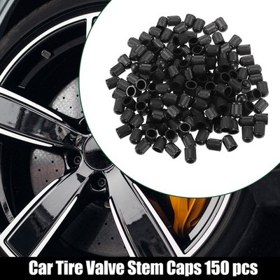 Car Tire Valve Stem Caps for Car SUV Bike Motorcycles Plastic Black 150 Pcs