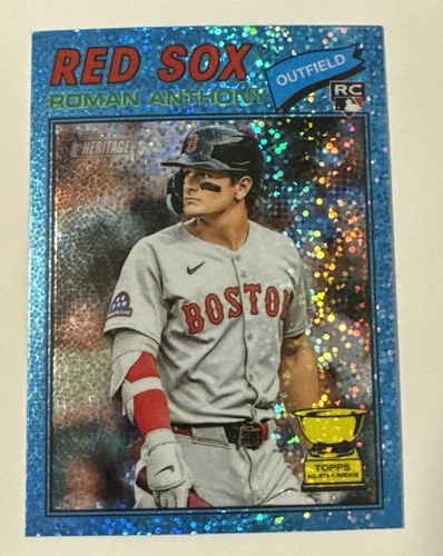 2025 Topps Heritage Chrome Light Blue Sparkle #86 Roman Anthony (RC)