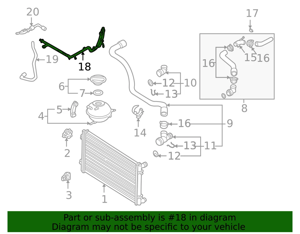 Tubo de agua original Audi 06A-121-065-AK Foto 2 de 2