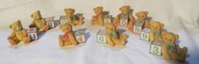 Vintage Cherished Teddies Figurines Enesco Block Numbers Letters