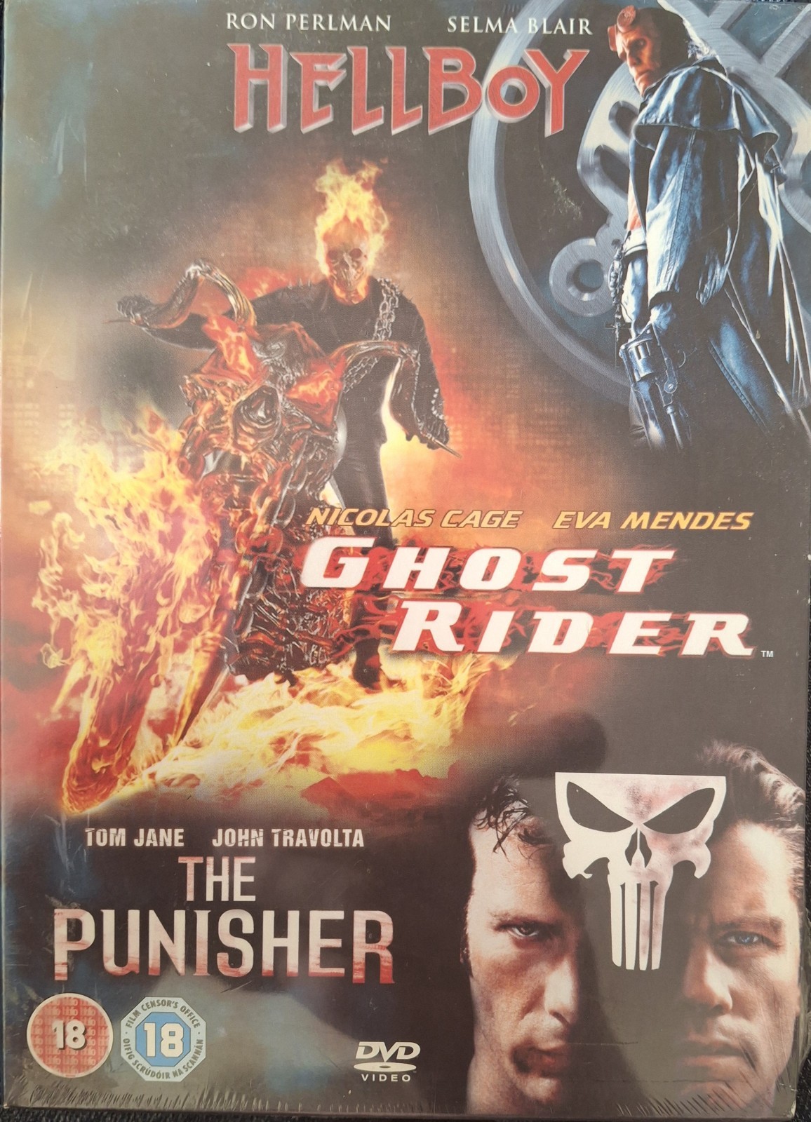 Ghost Rider/Hellboy/The Punisher 3XDVD 2007 Nicolas Cage Card Sleeve New Sealed