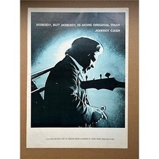 JOHNNY CASH LIVE AT SAN QUENTIN POSTER SIZED original trade music press advert f