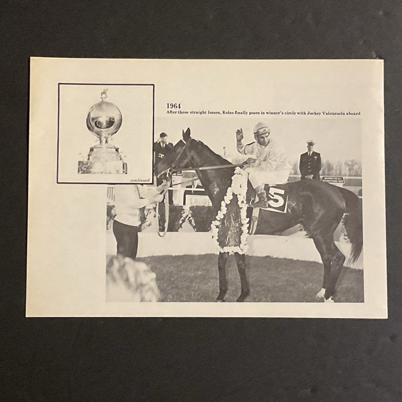 KELSO  photo Horse Racing 1964 WASHINGTON D C INTERNATIONAL