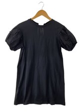 PRADA/Switched Puff Sleeve Dress/Short Sleeve Dress/S/Cotton/Black/35876L