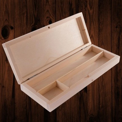 Holz 3 Abschnitte Stifte Box Buntstifte Teiler Halter Geschenk Etui| 22 x 8,5 x3,2 cm