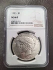 1923 PEACE SILVER DOLLAR NGC MS 62