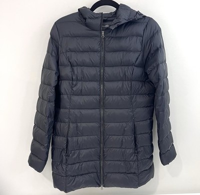 Eddie Bauer Black Down Jacket W Hood Women s Small