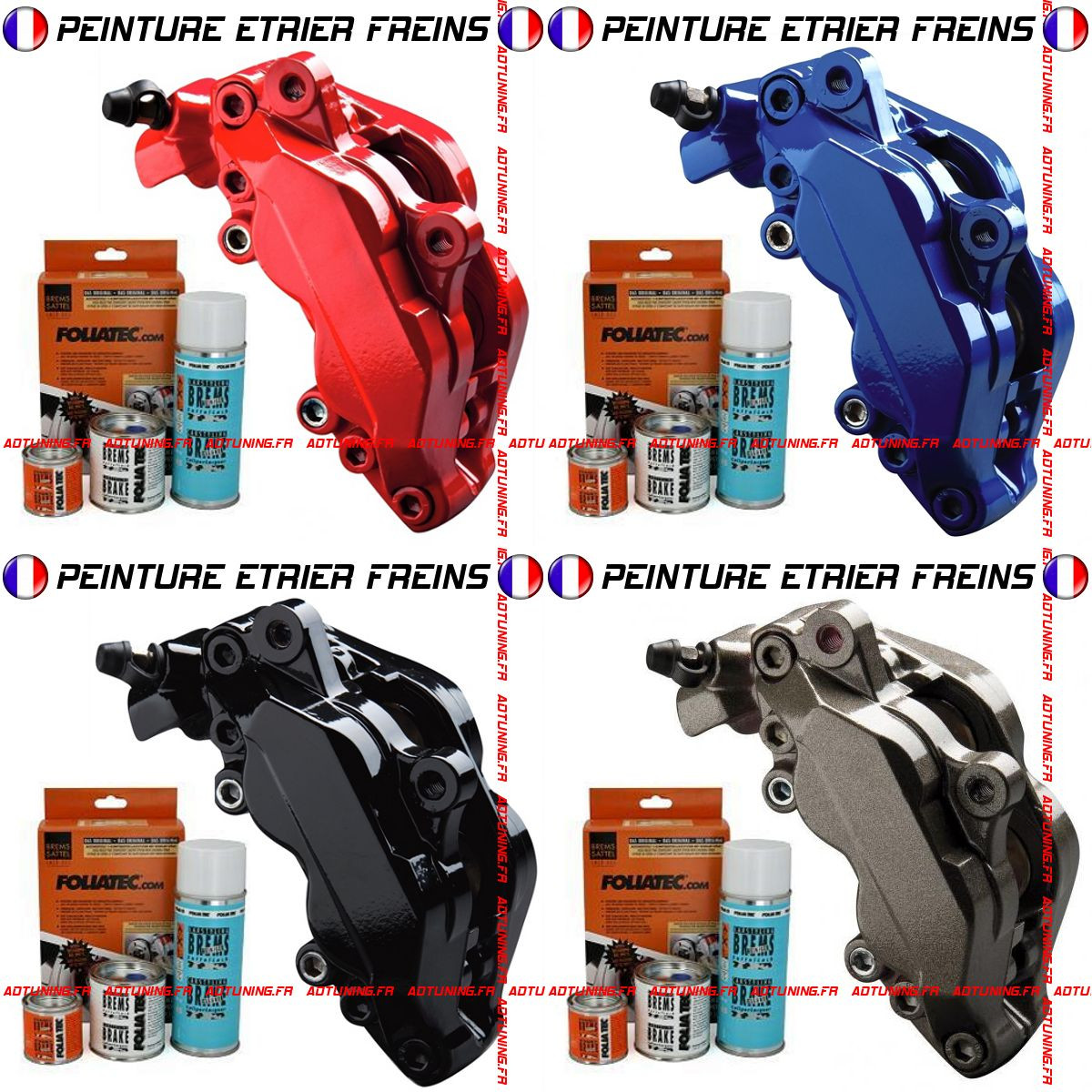 Kit peinture étrier noir Foliatec pour rénover les freins de scooter
