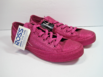 #ad #ad Converse All Star Hot Pink Glitter Low Tops Unisex Shoes Mens 6 Women#x27;s 8 NWOB $69.90