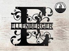 Letters A to Z Vine Monogram with Your Name - Made in USA