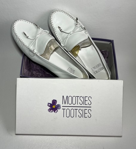 Mootsies Tootsies Momallory White Leather Tasseled Women's Loafers Size 8 - Picture 8 of 10