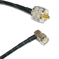 RFC195 Silver PL259 UHF Male to TNC Male Angle Coax RF Cable USA Lot