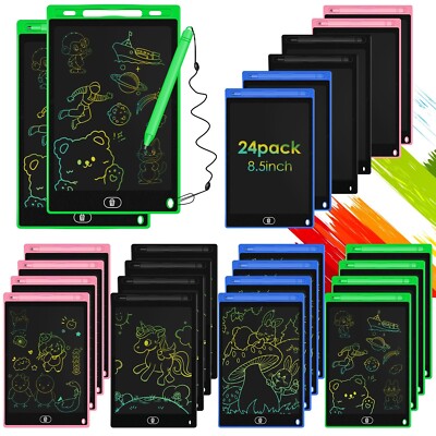 24 Pack LCD Writing Tablet Drawing Board 8.5 inch Colorful Drawing Tablet for...
