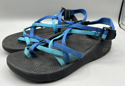 Chaco ZX/2 Strappy Sandals Rare Dual Blue Color Toe Strap Chacos