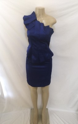 cobalt blue one shoulder dress