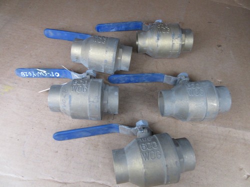 1-1/2" Lot Qty. 5 Brass Ball Valve Sweat C x C Solder 600 WOG 1.5" FULL PORT
