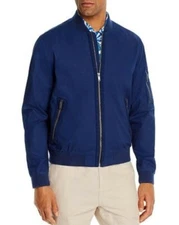 John Varvatos Star Usa 257877 Men Ryan Slim Fit Flight Jacket Blue Size Large
