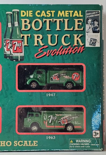 Golden Wheel Vintage 7UP bottle delivery truck evolution 1/87 diecast model set - Picture 9 of 20