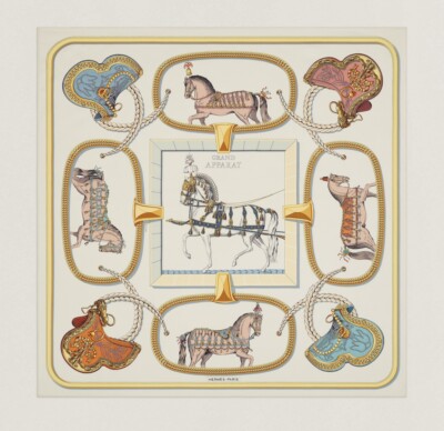 HERMÈS GRAND APPARAT スカーフ New Hermes Scarf Grand Apparat Forever 90 scarf 100% Silk
