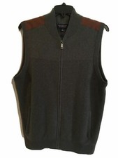 Roundtree  Yorke Big  Tall Full-Zip Suede Sweater Vest  2XT