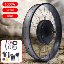 48V 26" Fat Tire Electric Bicycle Snow Bike Motor Conversion Kit Rear Wheel LCD
