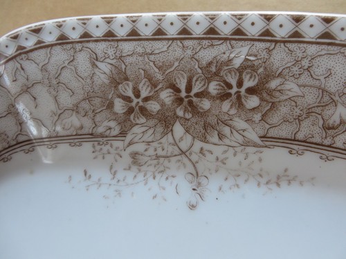 Antique Brown Transfer Platter Made by Marx & Gutherz Carlsbad Austria - Picture 3 of 8