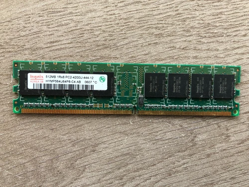 Barette RAM Hynix hymp564u64p8 512Mo 1rx8 PC2-4200U 533MHz non  testé