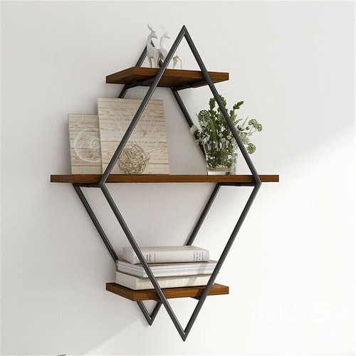 Vintage Floating Shelves Rustic Wooden Wall Shelf Display Storage Rack Art Decor - 第 5/12 張圖片