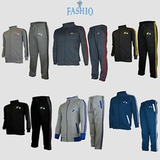 Mens Athletic Full Zip Fleece Tracksuit Gym Jogging Sweatsuit