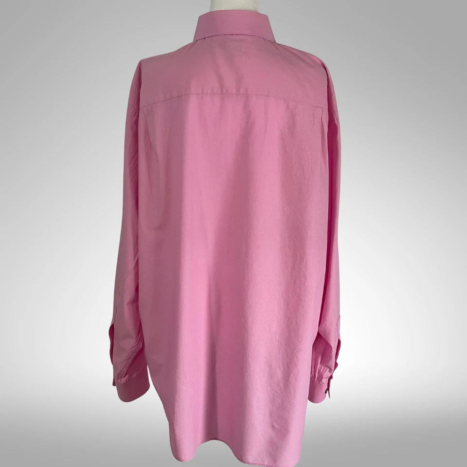 Calvin Klein Men's 100% Cotton Solid Pink Dress Shirt 18.5 34/35 Regular Fit - Image 4 of 4