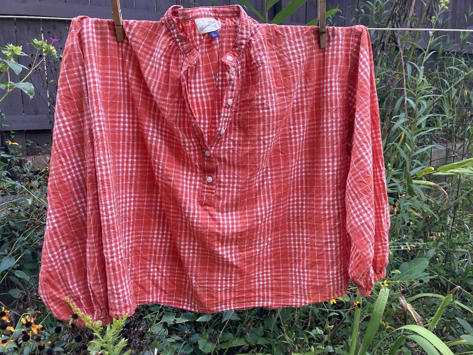 Orange Plaid Button Down Universal Threads Medium - image 5