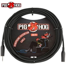 Pig Hog 20FT 3.5mm TRS Male to Female Headphone Extension Cable PHX35-20BK
