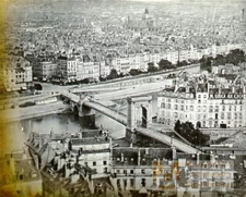 Paris Pont de la Reforme old stereoview glass positive Ferrier et Soulier 1855