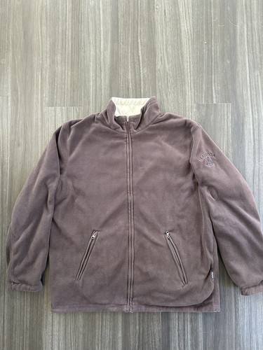 Nautica Jacket Reversible Mens Extra Large Beige Brown Golf Windbreaker Fleece - Picture 2 of 11