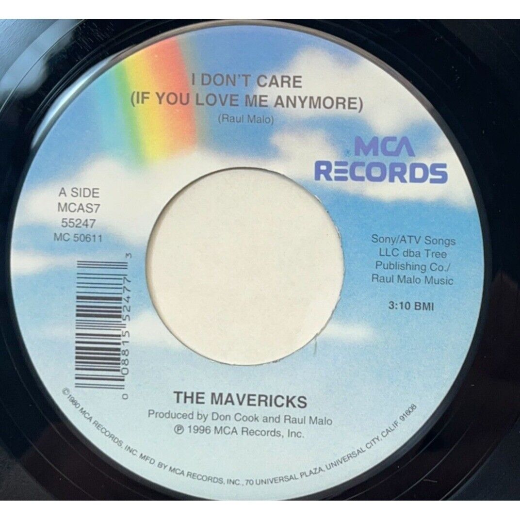 The Mavericks I Don't Care / Something Stupid 45 Country 1995 MCA Records 55247