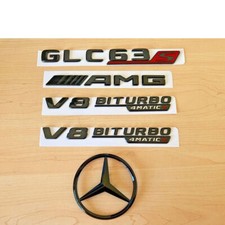 Black Glc63s Amg V8 Biturbo 4matic Star Package Emblem Badge Sticker X253